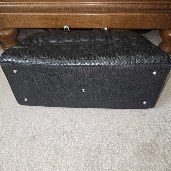 Black Denim Quilted Dior Hand Bag EUC - Picture 6 of 10